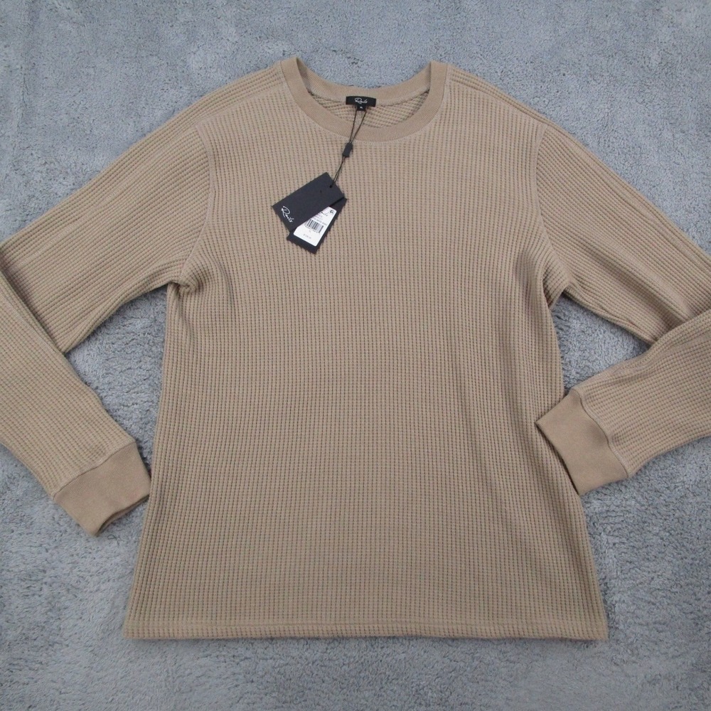 Rails Wade Barley Tan Waffle Knit Thermal Long Sleeve Shirt RM-870B-985B-4949 XL